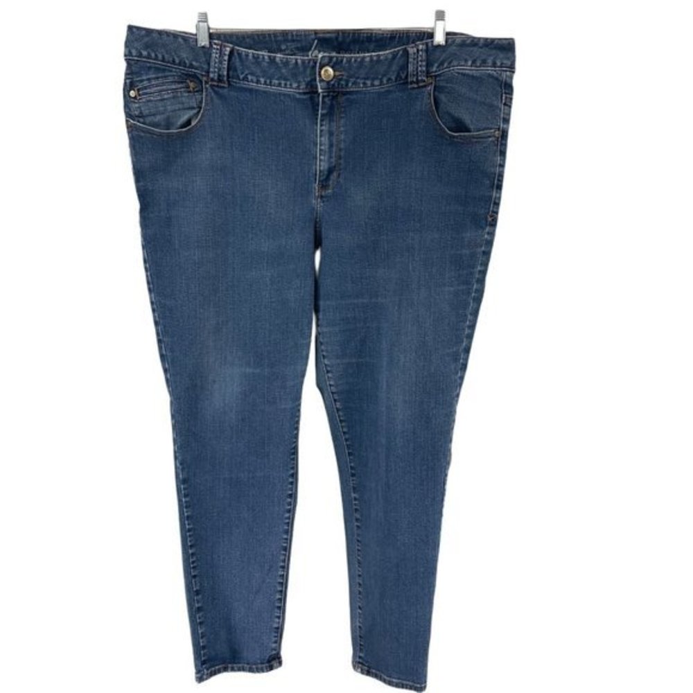 Lane Bryant Women's Plus Size Medium Wash Skinny Leg Denim Blue Jeans Sz 26
